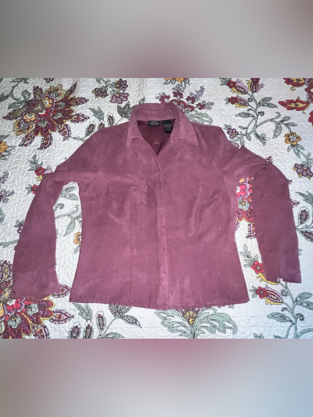 Women’s Sonoma Purple Jacket Blouse Top Button PS 68 Cute Look Business Casual